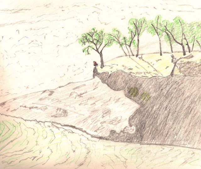 My crummy sketch of my photograph.