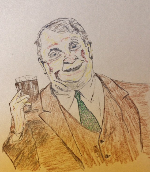 This looks more like my granddaddy than my dad, but he had a similar gift of gab. (Monte Dutton sketch)