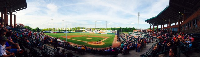 A minor league ballgame in Hickory, North Carolina. (Monte Dutton photo)