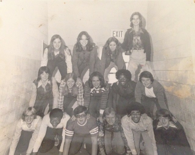From 1975 or '76: front row, from left  -- Mickey Bootle, Roy Walker, Monte Dutton, Thomas Chandler, Timothy Stoddard, David O'Shields. Middle row -- Susan Simmons Ame Jacobs, Jane Etta Cox, Annette Boyd, Susie Oakley; Back row -- Lou Ann Rogers, Karen Wessinger, Sherry Gilmer, Tammy Franklin.