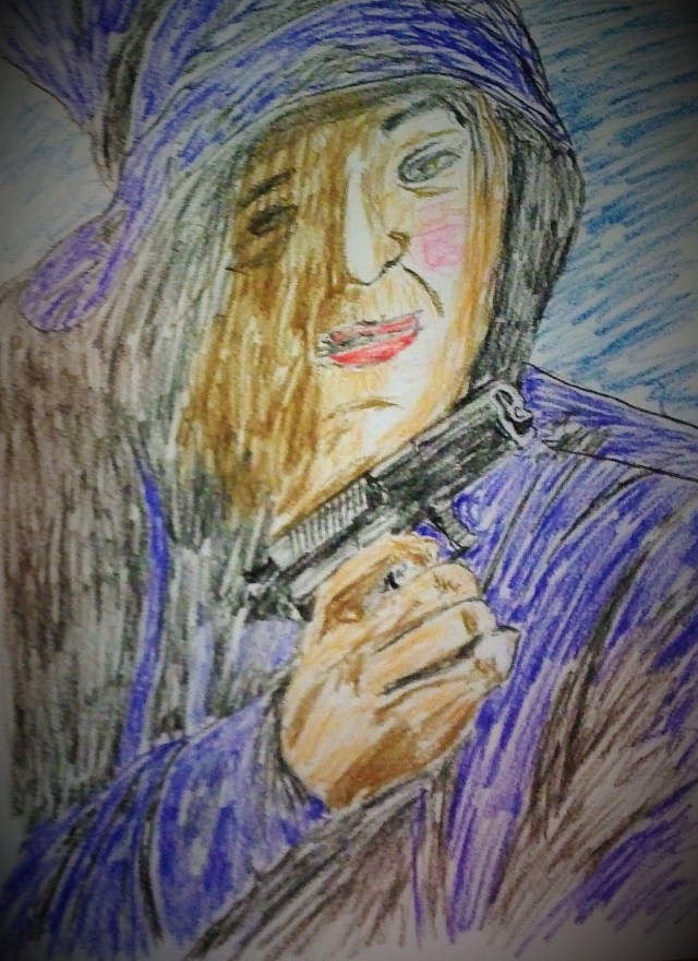 Darin Fowler, armed. (Monte Dutton sketch)