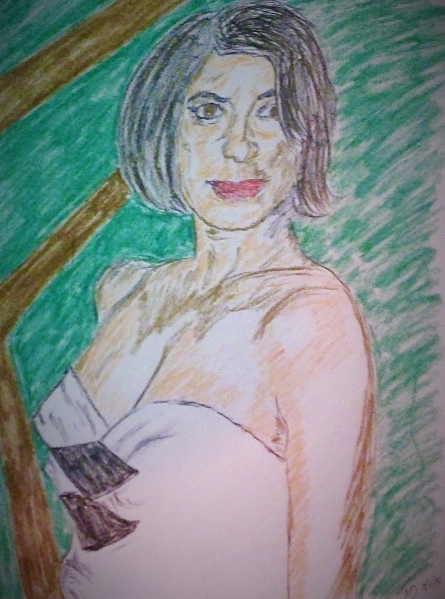 The bewitching Kristine Carlton. (Monte Dutton sketch)